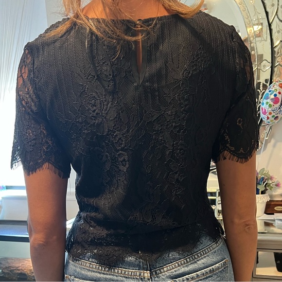 NWOT Black Lace Blouse - Picture 2 of 3